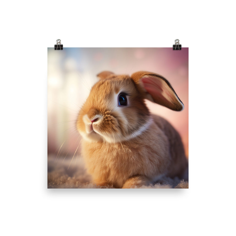 Mini Rex Bunny Photo paper poster - PosterfyAI.com