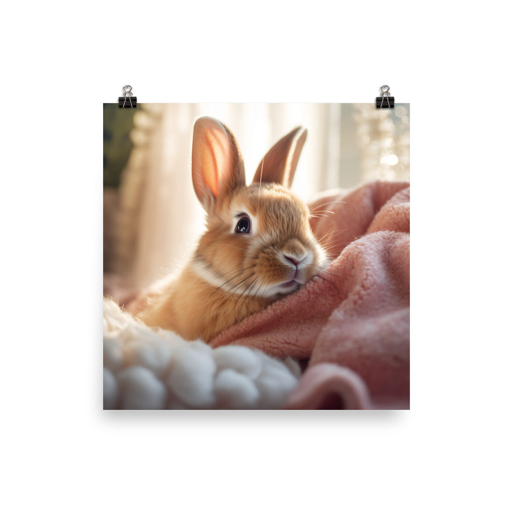 Mini Rex Bunny Photo paper poster - PosterfyAI.com