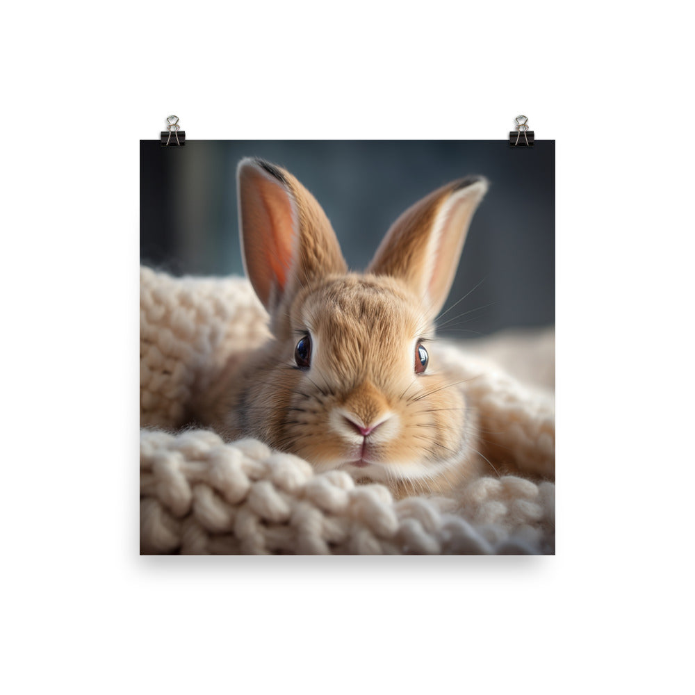 Mini Rex Bunny Photo paper poster - PosterfyAI.com