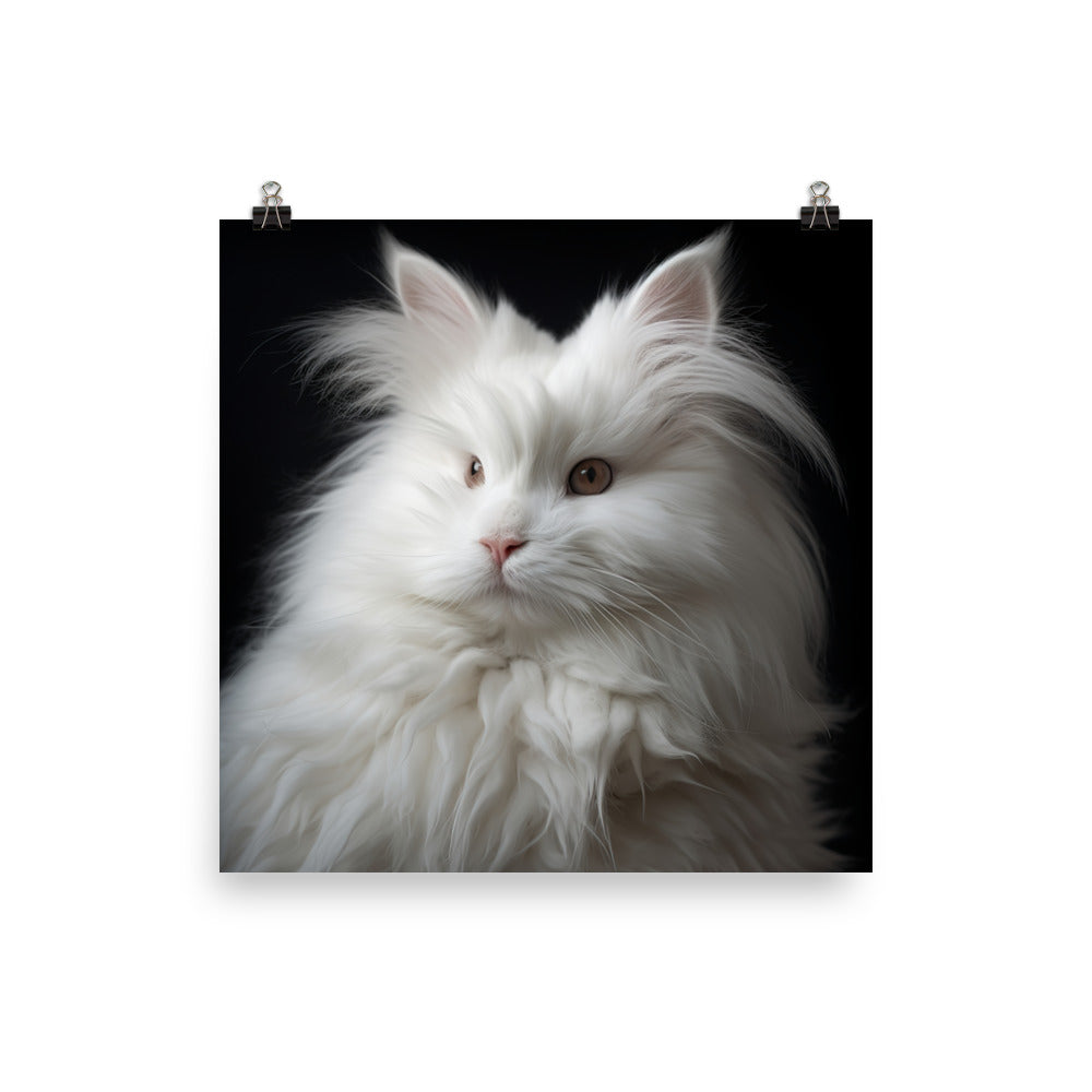French Angora Bunnys Majestic Beauty Photo paper poster - PosterfyAI.com
