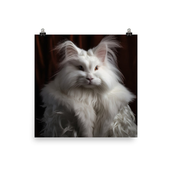 French Angora Bunnys Majestic Beauty Photo paper poster - PosterfyAI.com