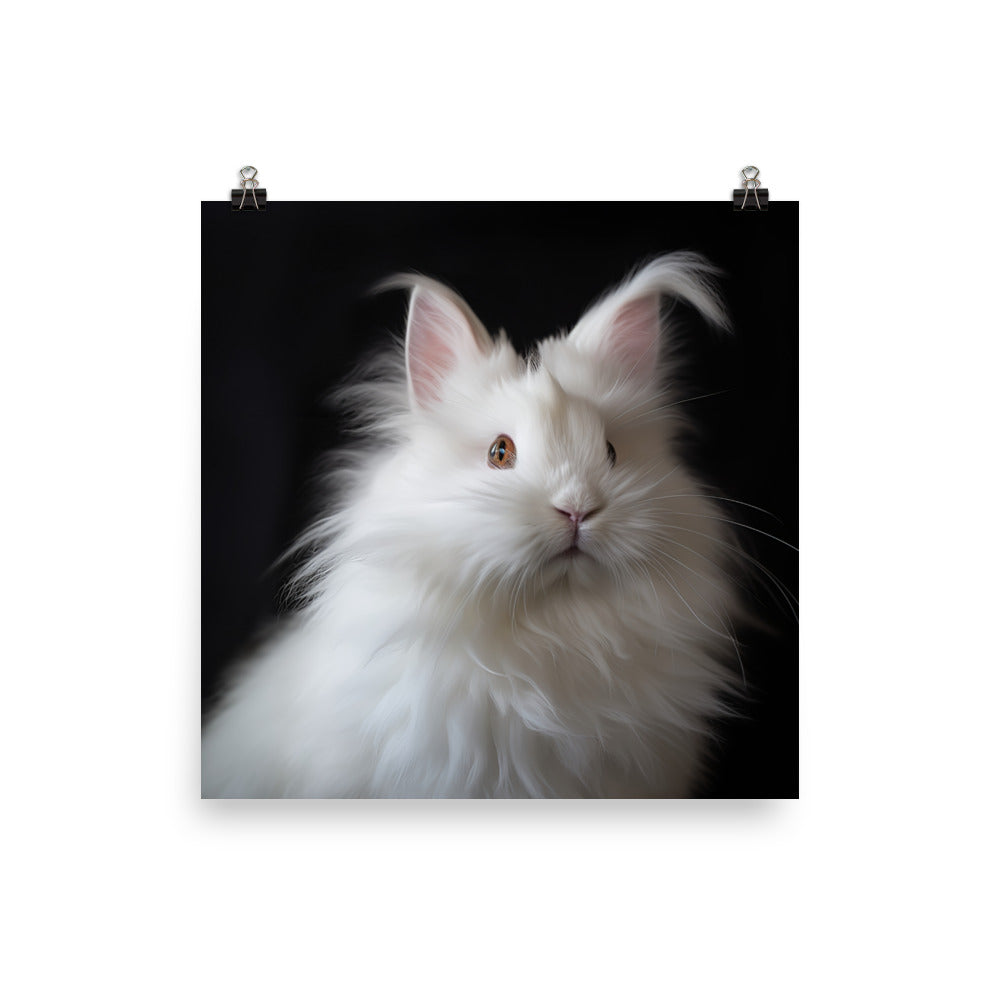 French Angora Bunny Photo paper poster - PosterfyAI.com