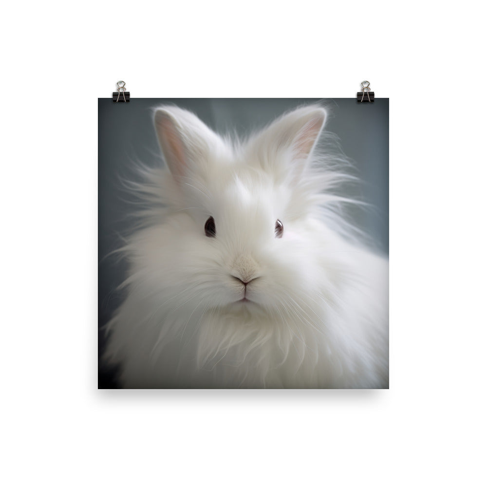 Adorable French Angora Bunny Photo paper poster - PosterfyAI.com