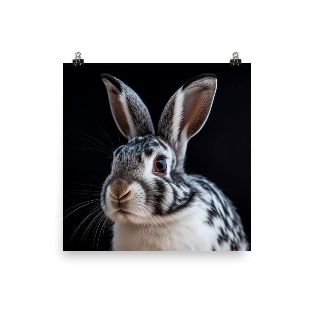 English Spot Bunny in Exquisite Detail Photo paper poster - PosterfyAI.com