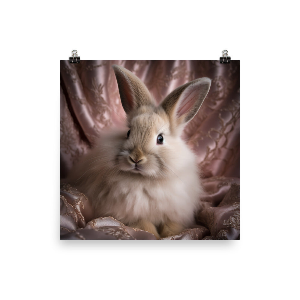 Mini Satin Bunnys Luxurious Presence Photo paper poster - PosterfyAI.com