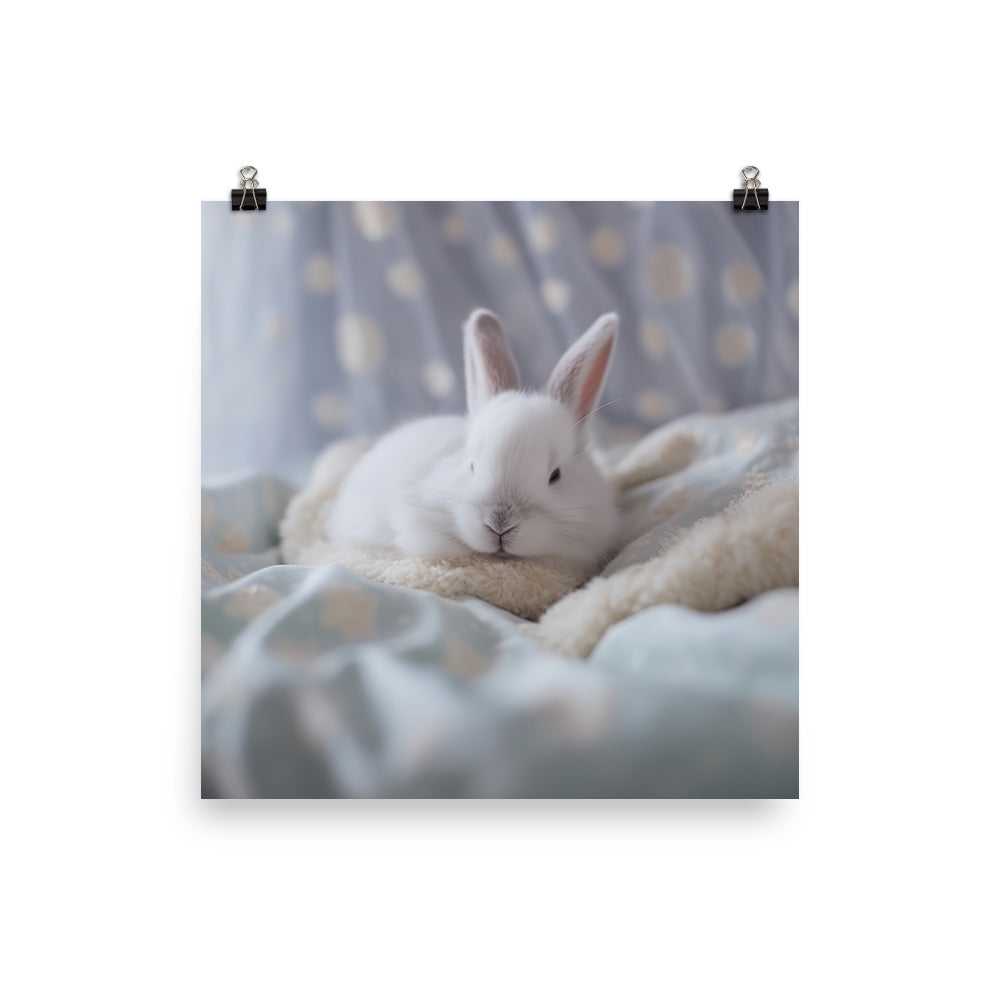 Mini Satin Bunny in Tranquil Bliss Photo paper poster - PosterfyAI.com