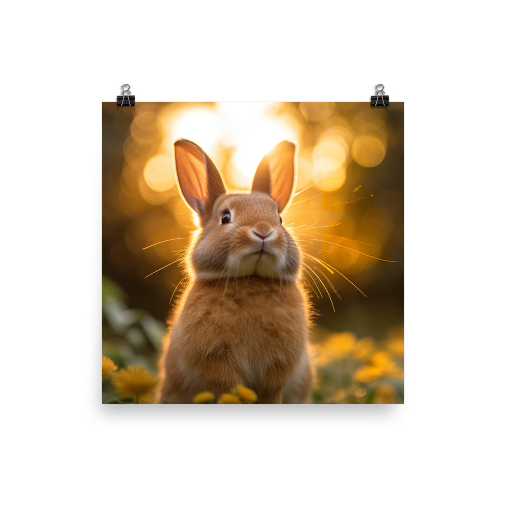 Adorable Tan Bunny Photo paper poster - PosterfyAI.com