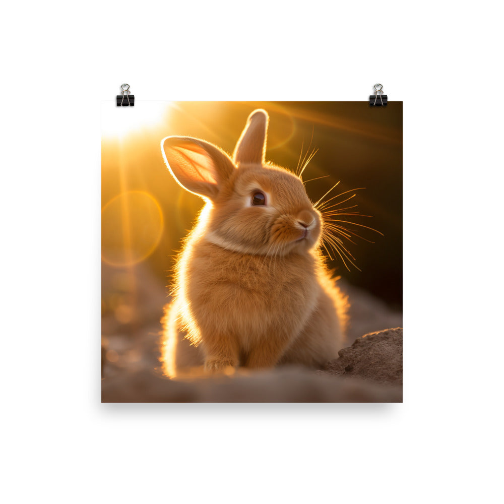 Adorable Tan Bunny Photo paper poster - PosterfyAI.com