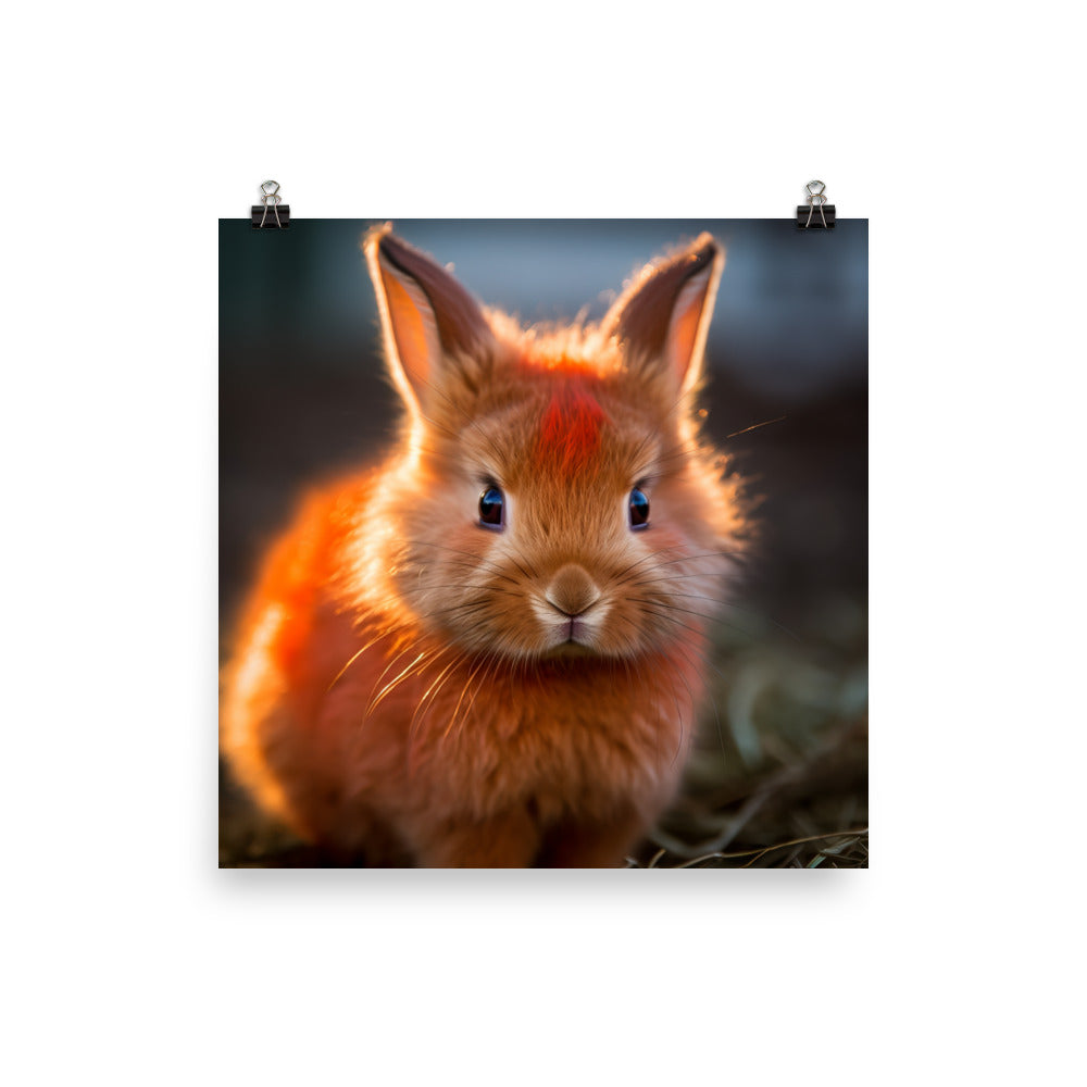 Adorable Thrianta Bunny Photo paper poster - PosterfyAI.com