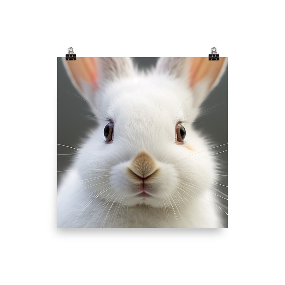 Charming Dwarf Hotot Bunny Photo paper poster - PosterfyAI.com