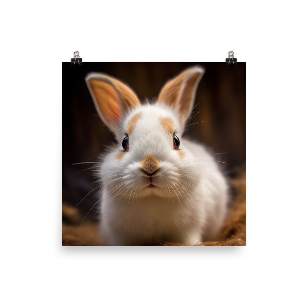 Charming Dwarf Hotot Bunny Photo paper poster - PosterfyAI.com