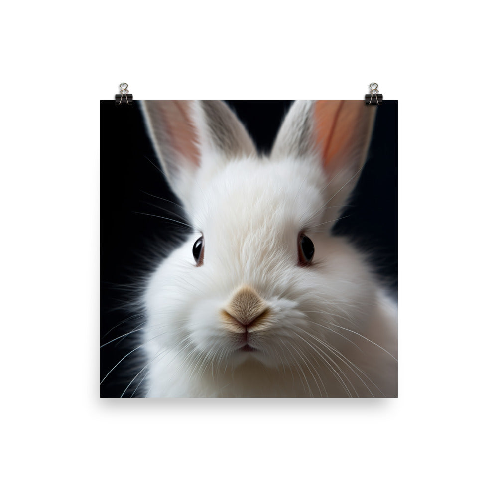 Charming Dwarf Hotot Bunny Photo paper poster - PosterfyAI.com