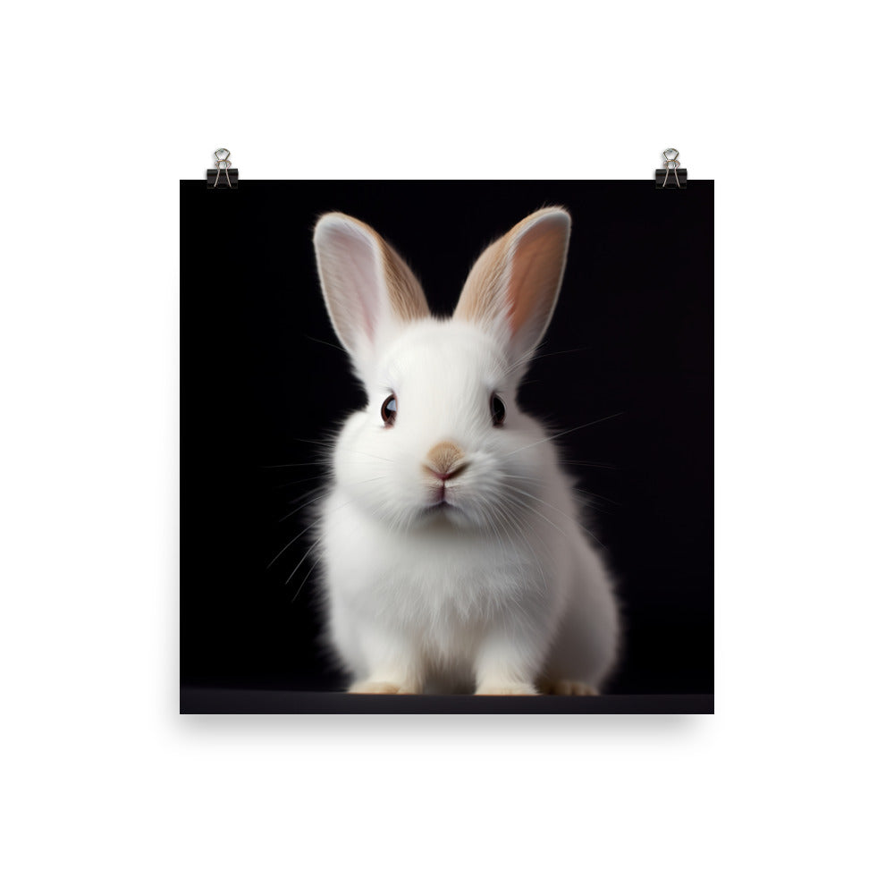 Adorable Dwarf Hotot Bunny Photo paper poster - PosterfyAI.com