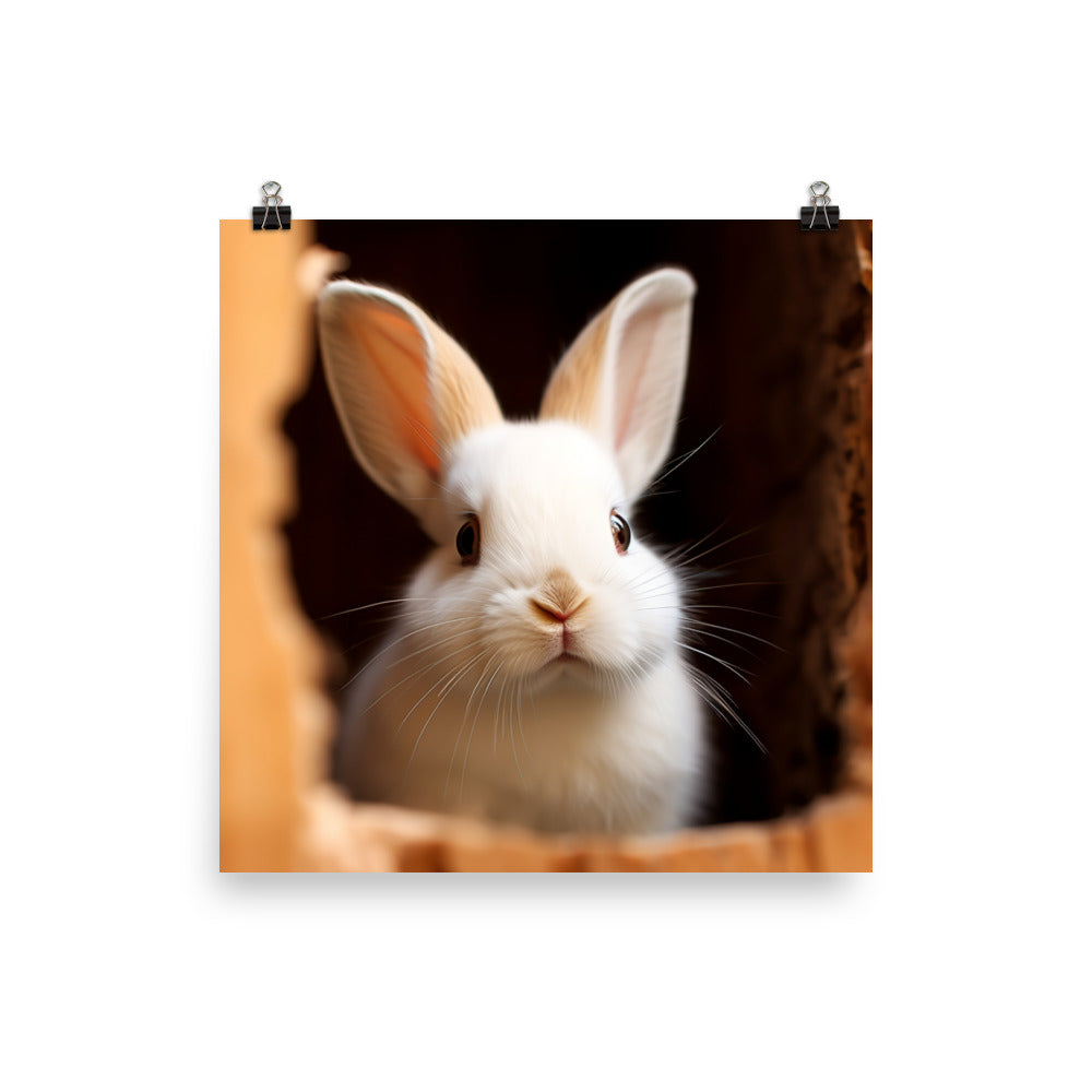 Adorable Dwarf Hotot Bunny Photo paper poster - PosterfyAI.com