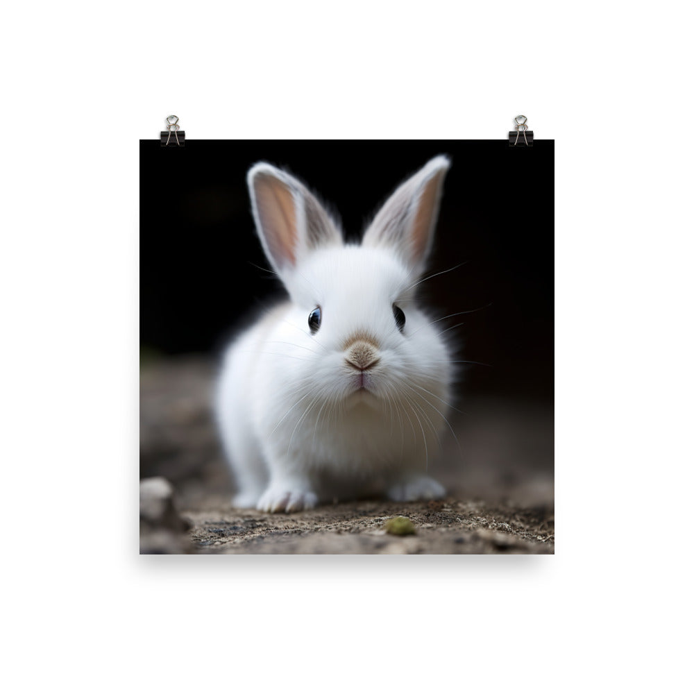 Adorable Dwarf Hotot Bunny Photo paper poster - PosterfyAI.com