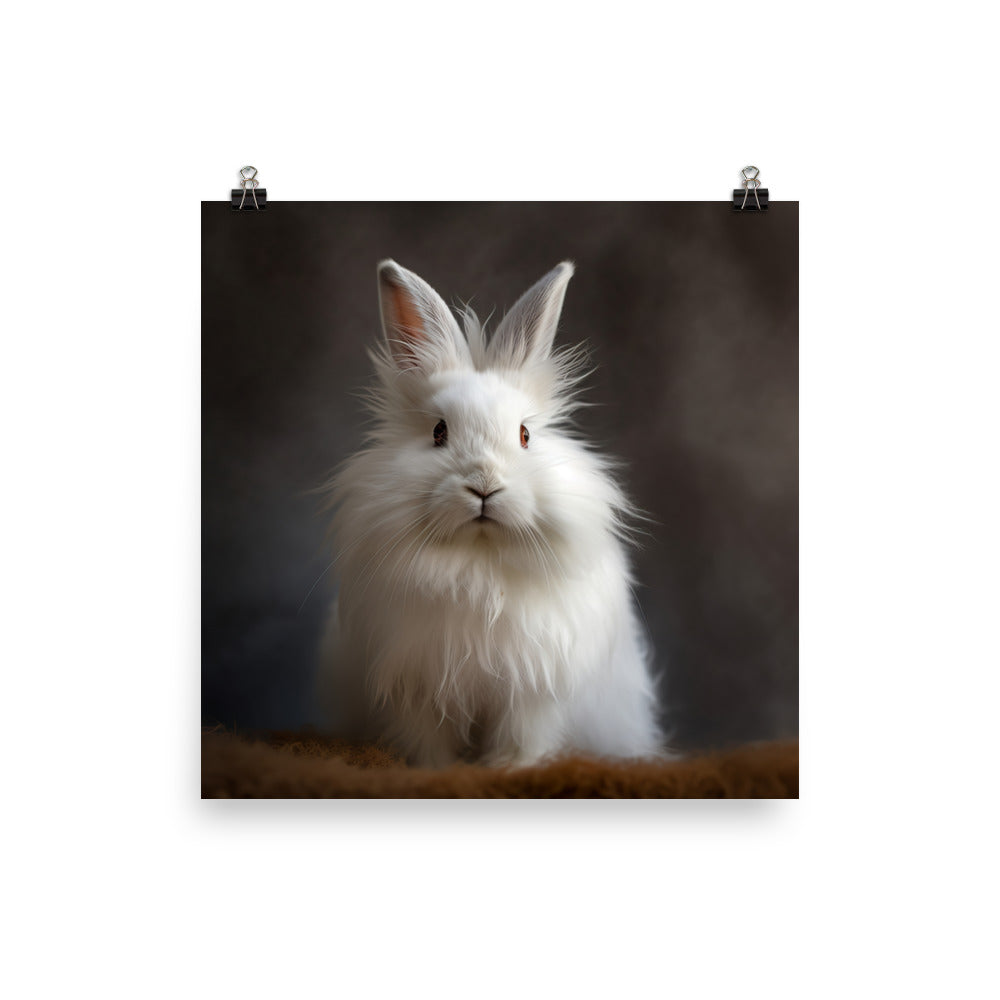 Satin Angora Bunny Photo paper poster - PosterfyAI.com