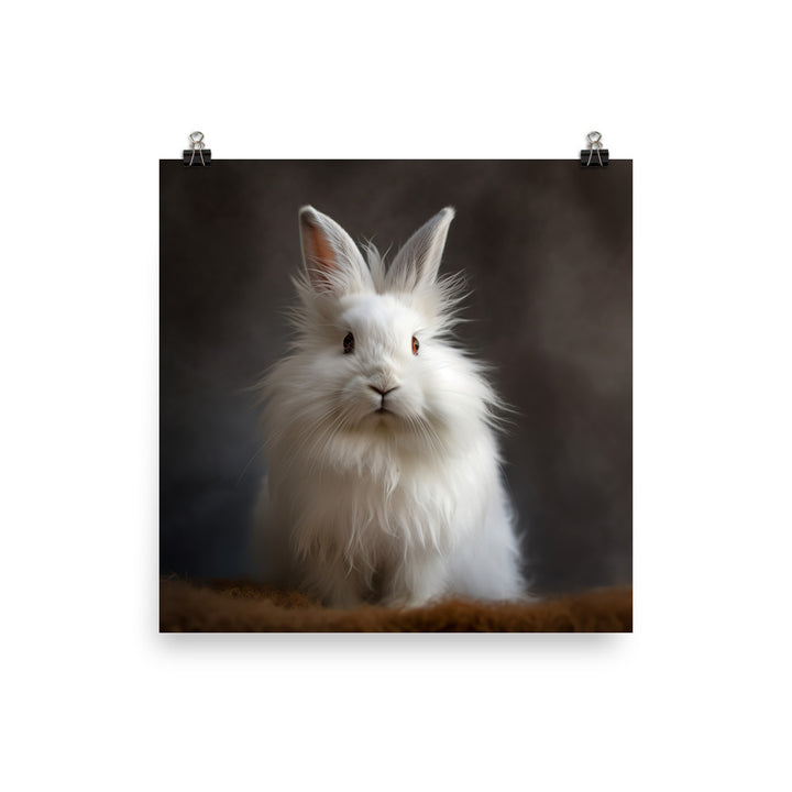 Satin Angora Bunny Photo paper poster - PosterfyAI.com