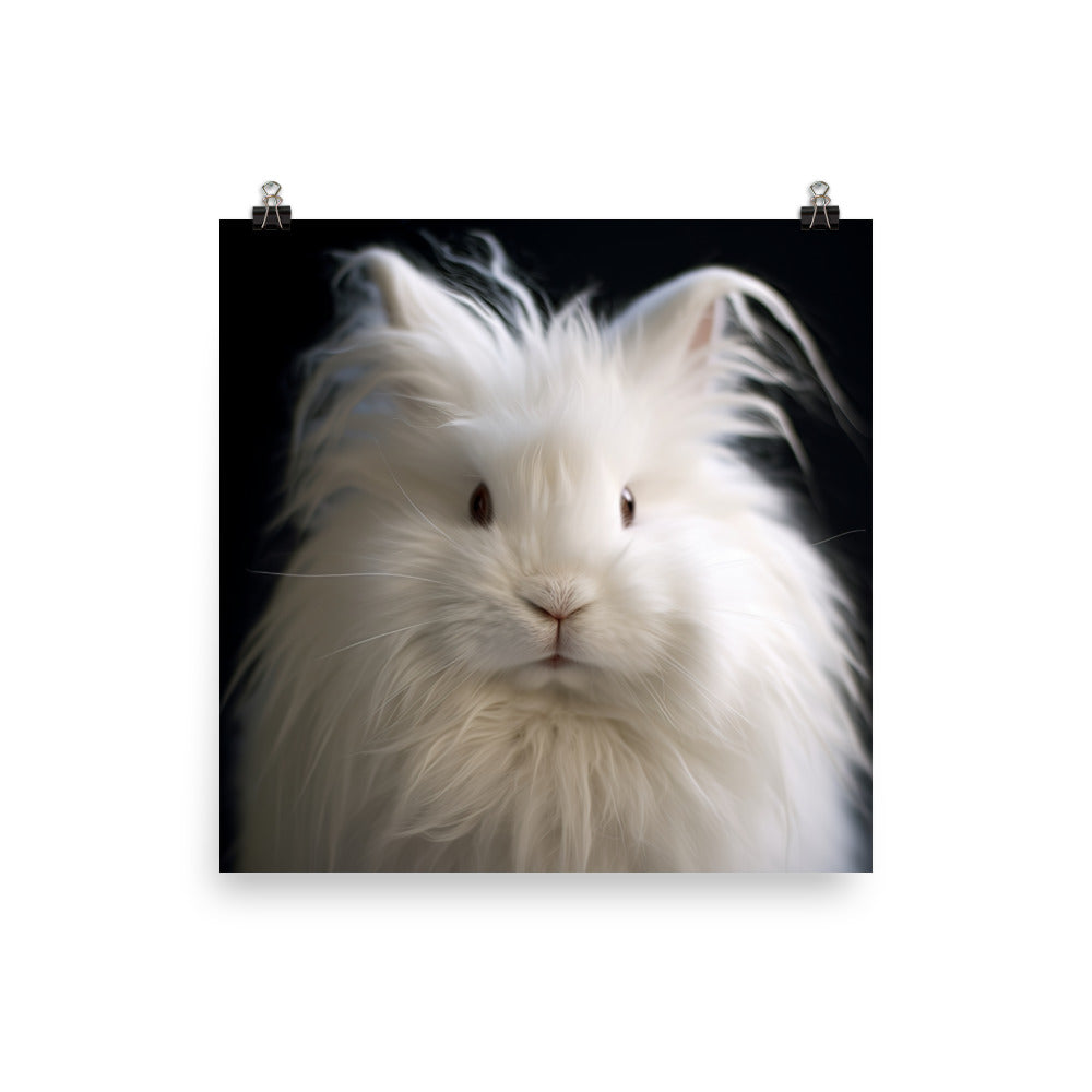Charming Satin Angora Bunny Photo paper poster - PosterfyAI.com