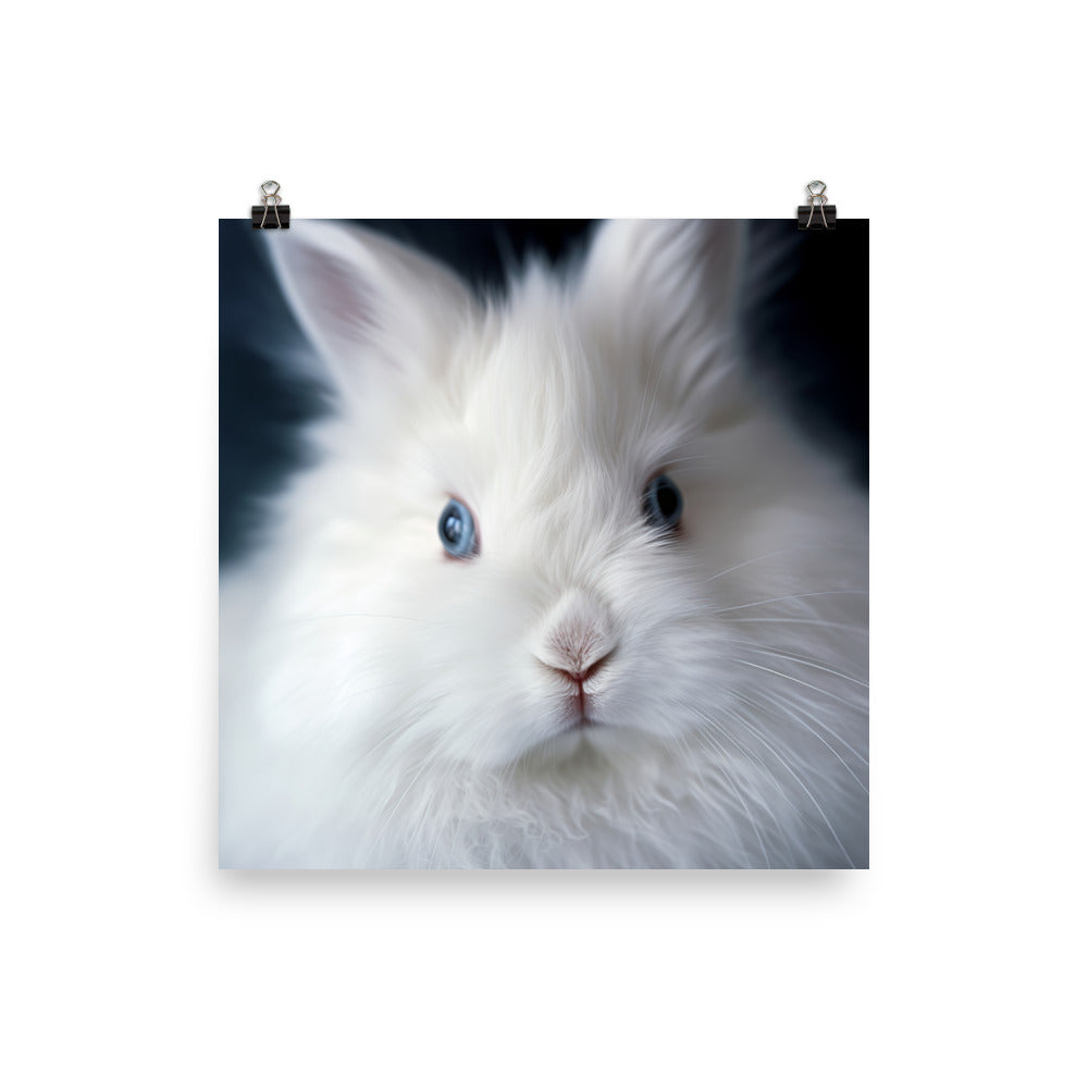 Charming Satin Angora Bunny Photo paper poster - PosterfyAI.com