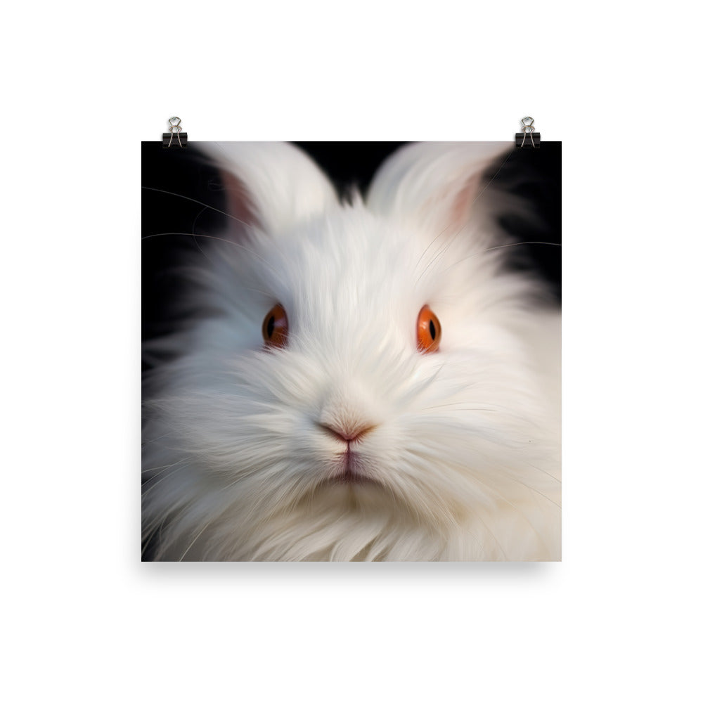 Charming Satin Angora Bunny Photo paper poster - PosterfyAI.com