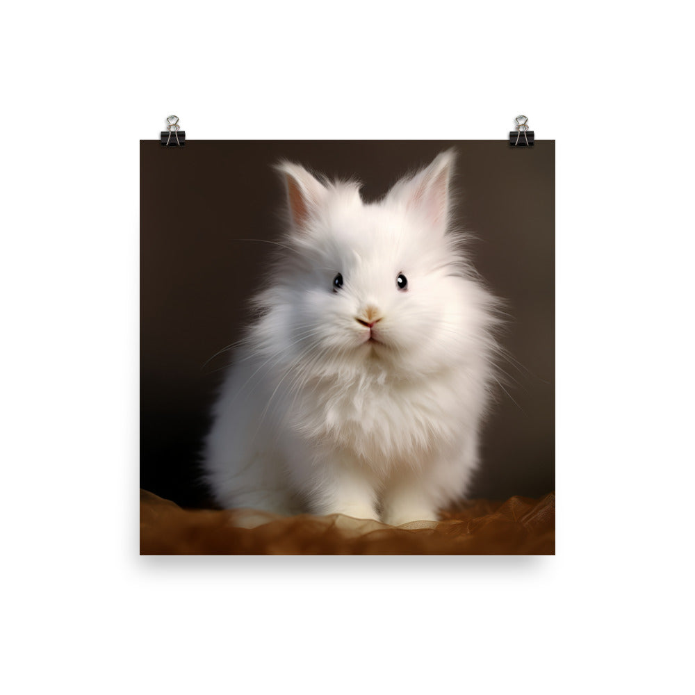 Adorable Satin Angora Bunny Photo paper poster - PosterfyAI.com