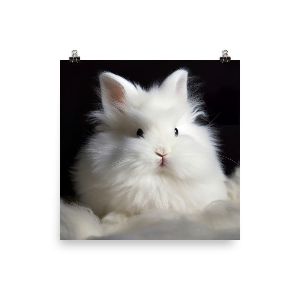 Adorable Satin Angora Bunny Photo paper poster - PosterfyAI.com