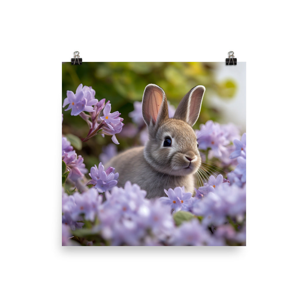 Lilac Bunny Photo paper poster - PosterfyAI.com