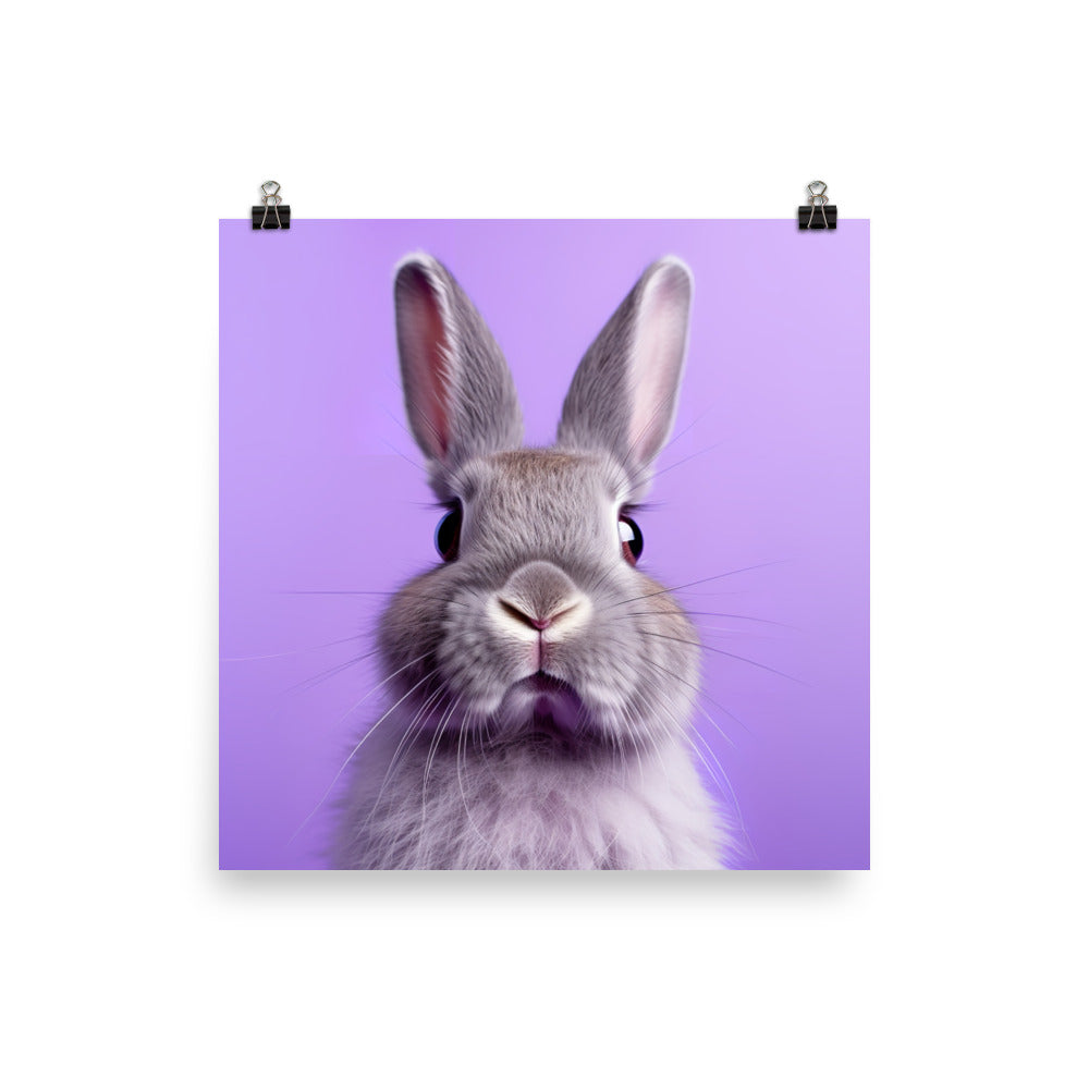 Lilac Bunny Photo paper poster - PosterfyAI.com