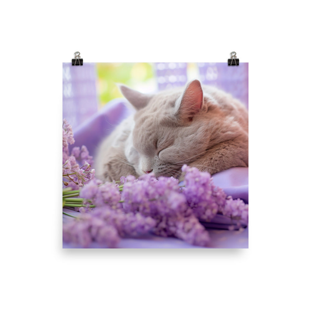 Lilac Bunny in a Cozy Setting Photo paper poster - PosterfyAI.com