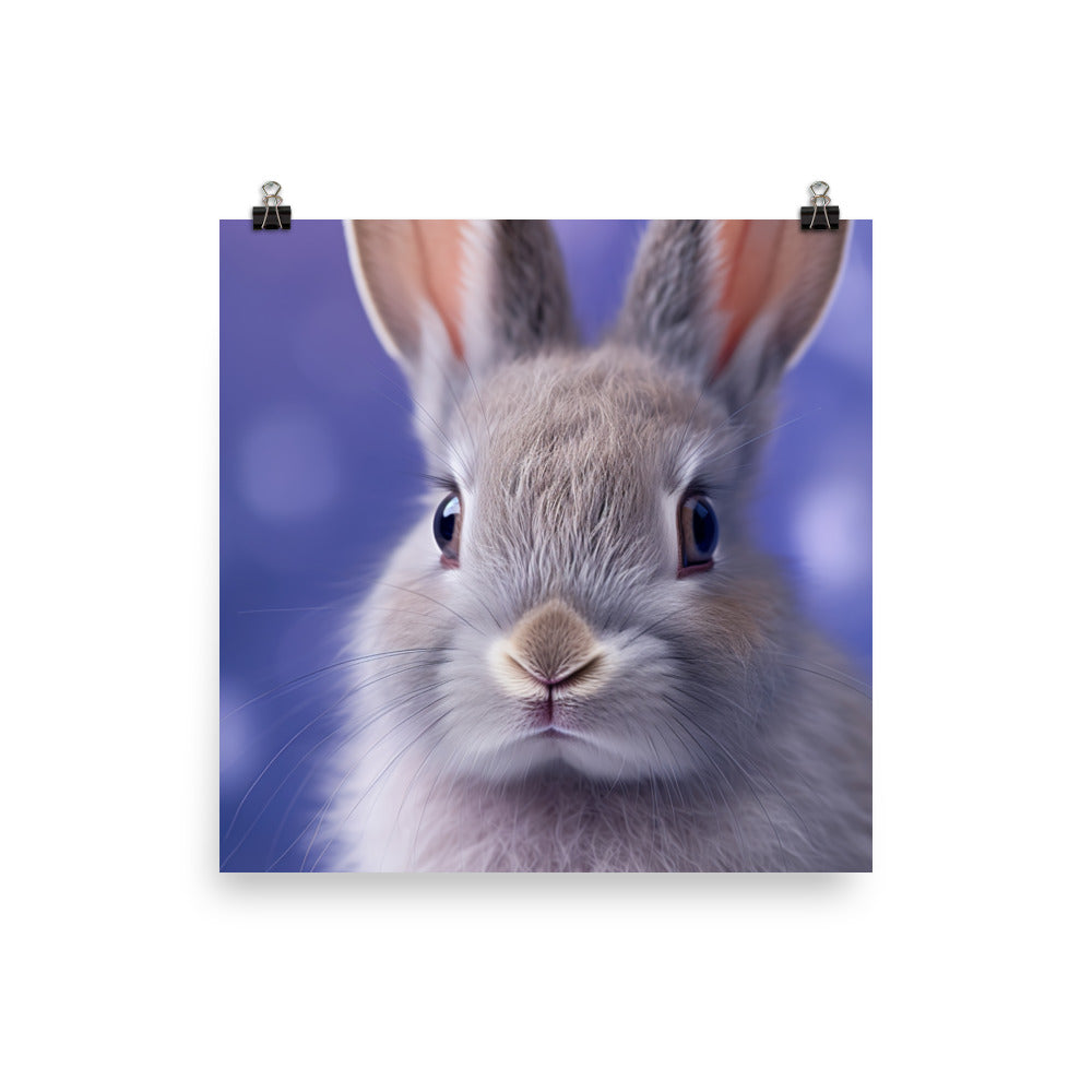 Charming Lilac Bunny Photo paper poster - PosterfyAI.com