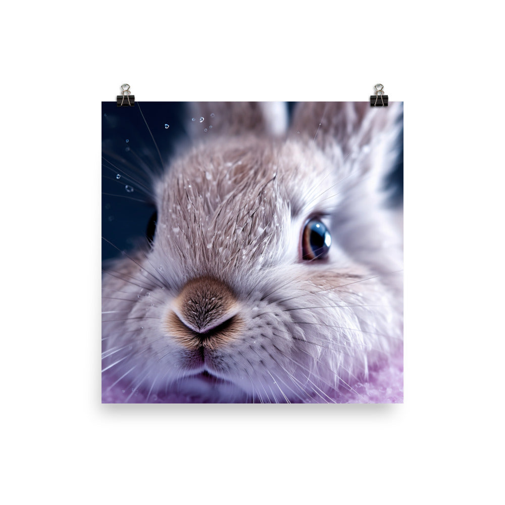 Charming Lilac Bunny Photo paper poster - PosterfyAI.com