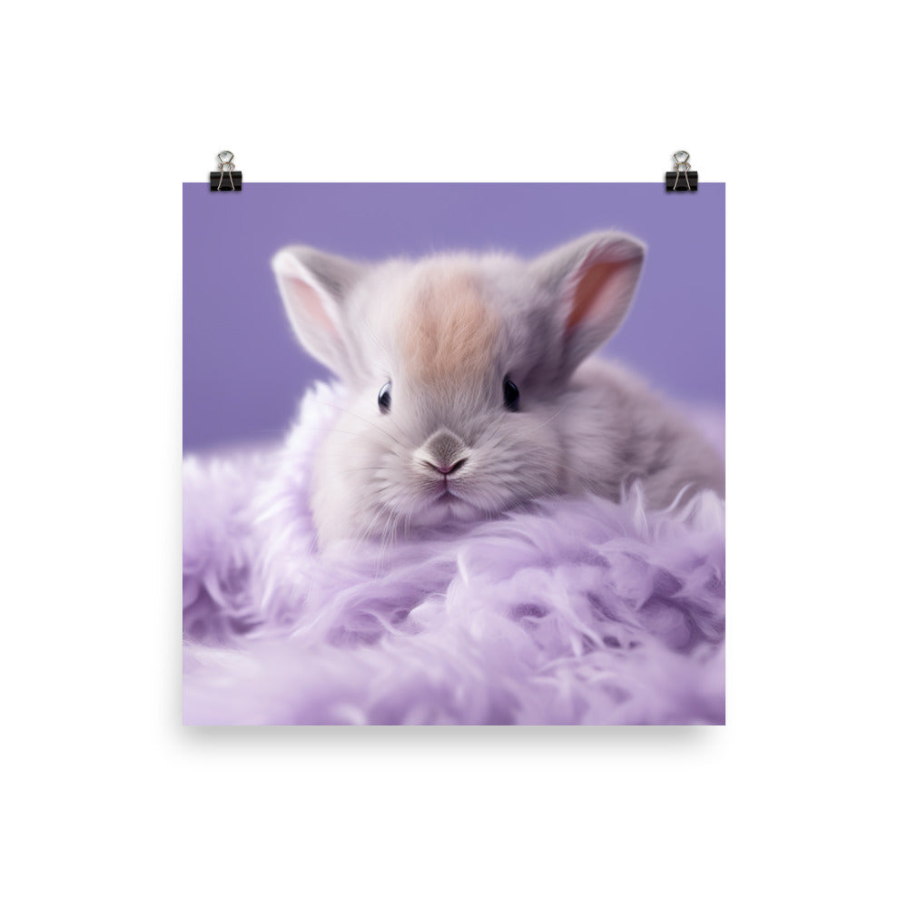 Adorable Lilac Bunny Photo paper poster - PosterfyAI.com
