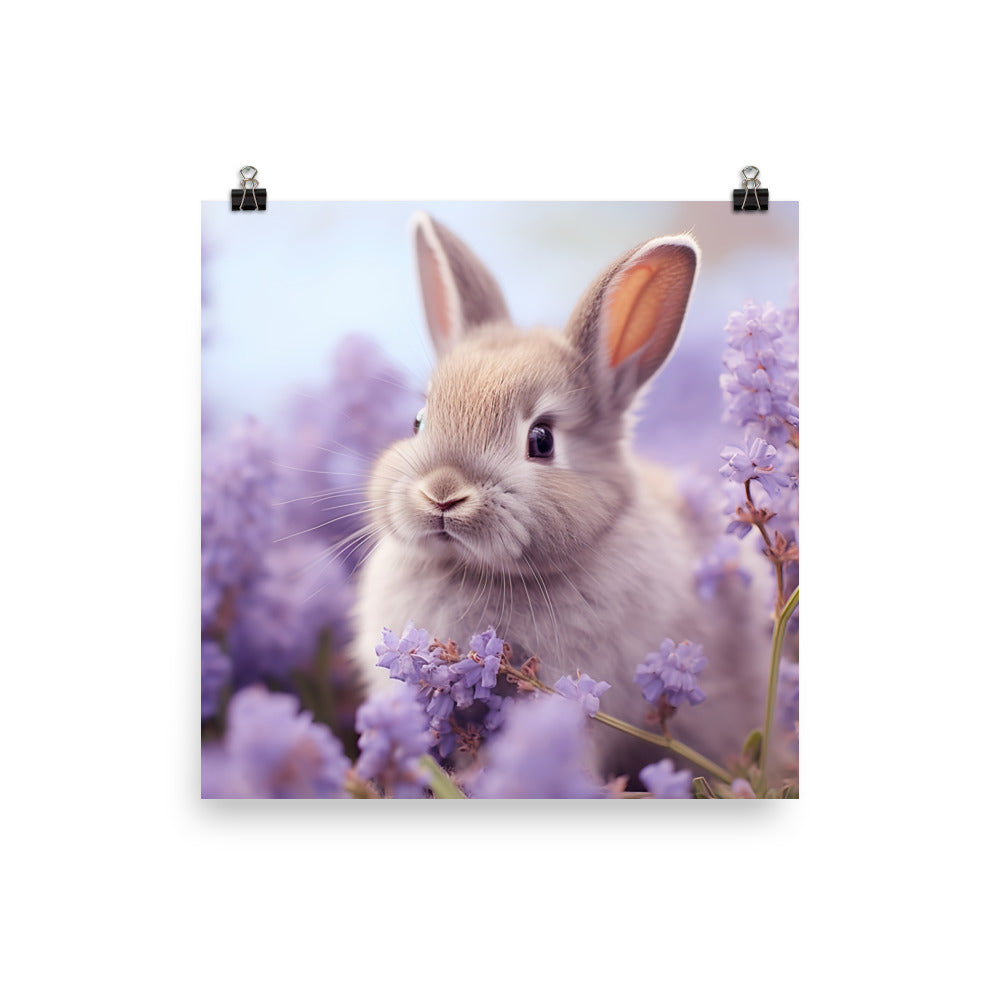 Adorable Lilac Bunny Photo paper poster - PosterfyAI.com