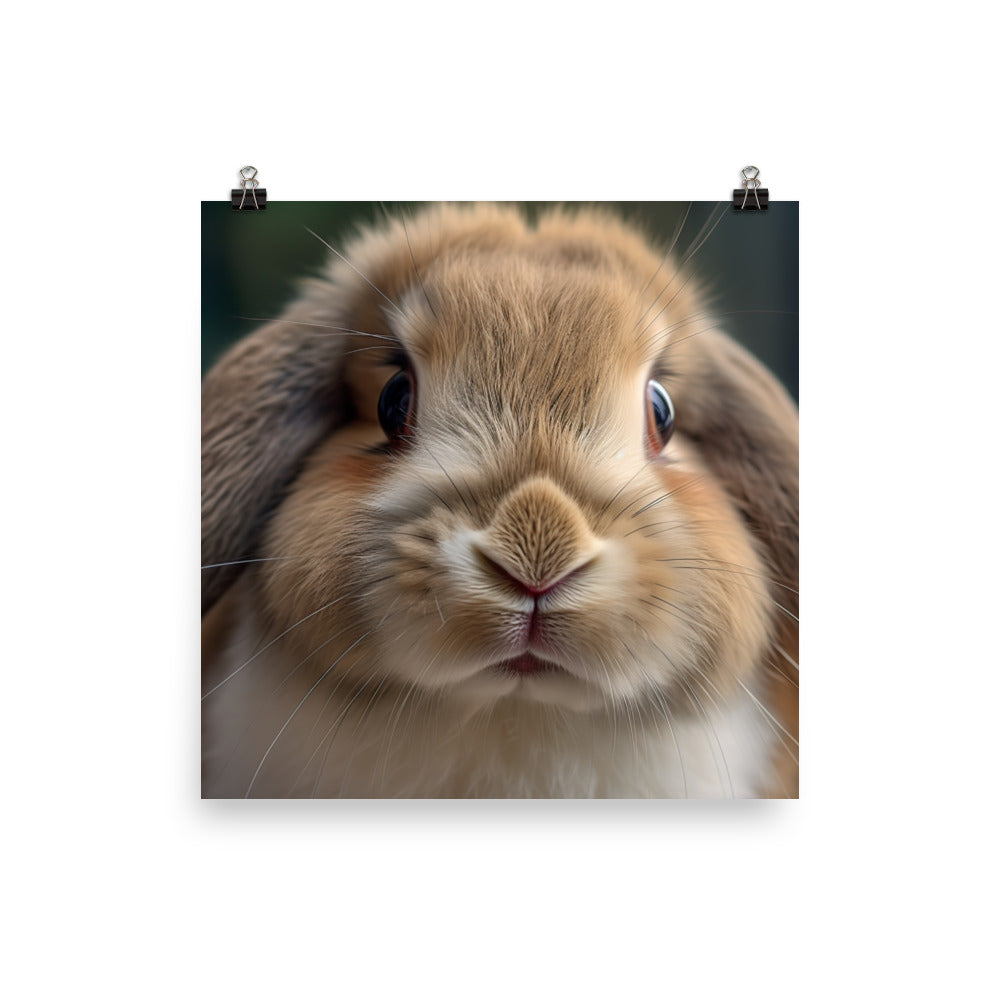 Charming Mini Lop Bunny Photo paper poster - PosterfyAI.com