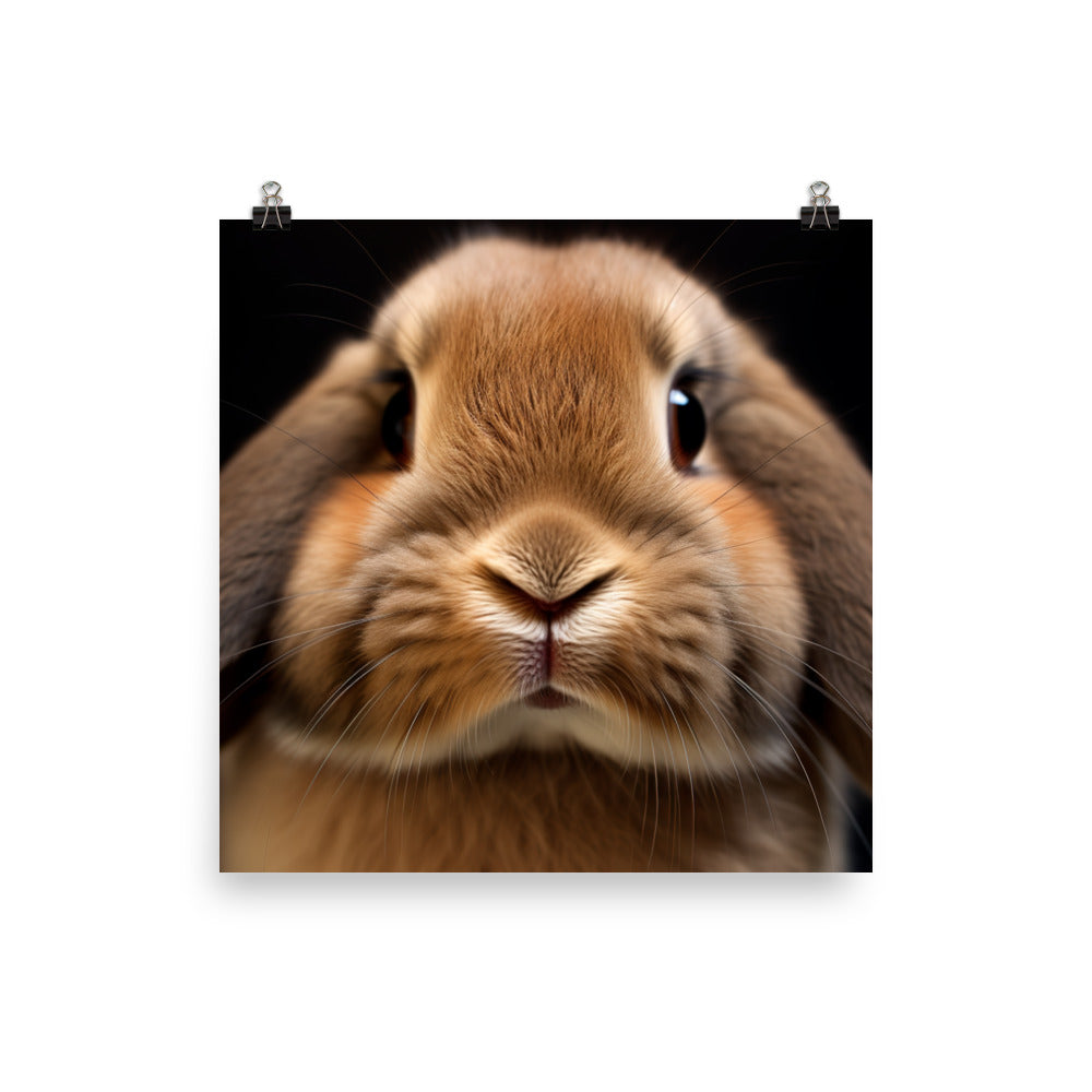 Charming Mini Lop Bunny Photo paper poster - PosterfyAI.com