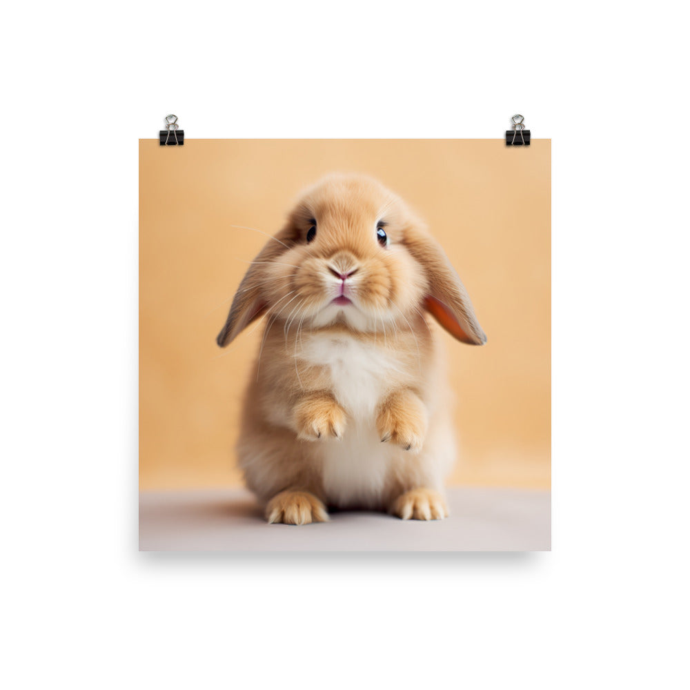 Adorable Mini Lop Bunny Photo paper poster - PosterfyAI.com