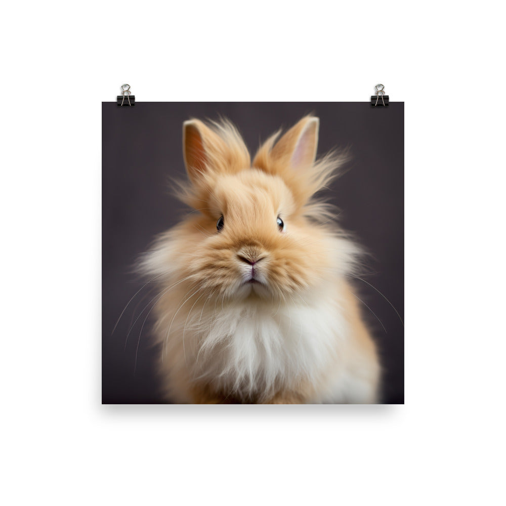 Adorable Lionhead Bunny Photo paper poster - PosterfyAI.com