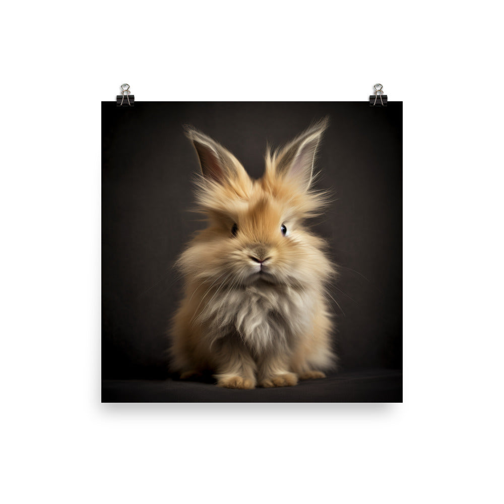 Adorable Lionhead Bunny Photo paper poster - PosterfyAI.com