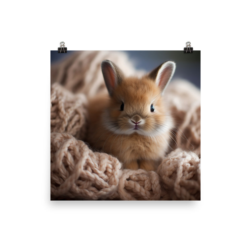 Adorable Jersey Wooly Bunny Photo paper poster - PosterfyAI.com