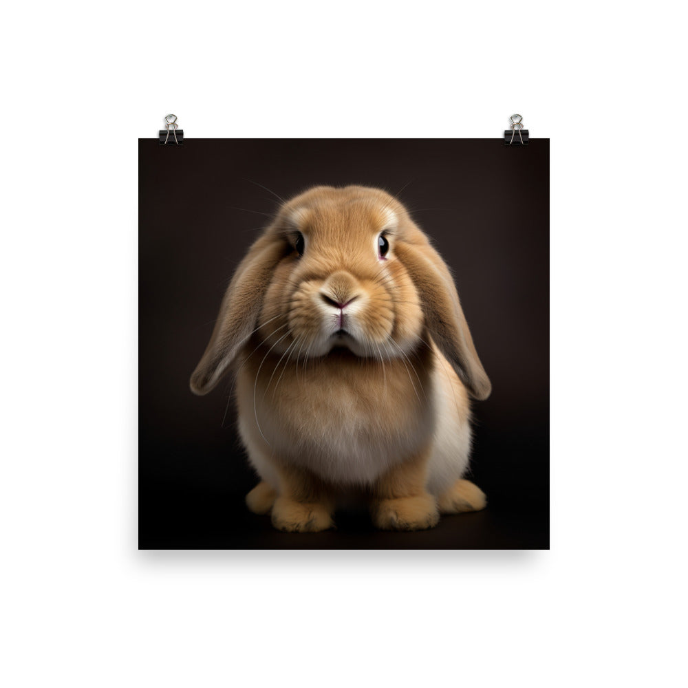 Holland Lop Bunny Photo paper poster - PosterfyAI.com