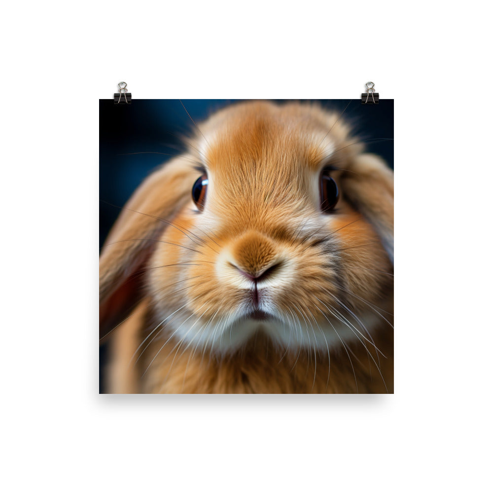 Charming Holland Lop Bunny Photo paper poster - PosterfyAI.com