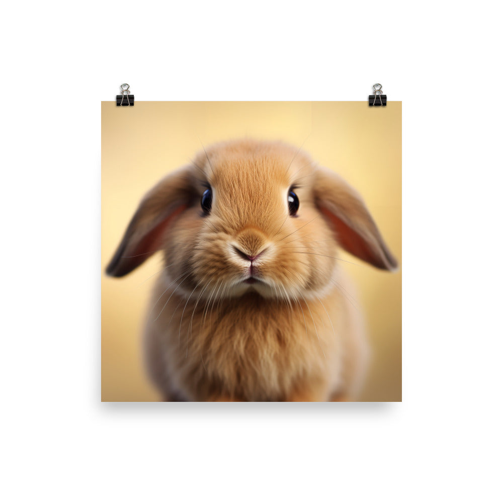 Adorable Holland Lop Bunny Photo paper poster - PosterfyAI.com