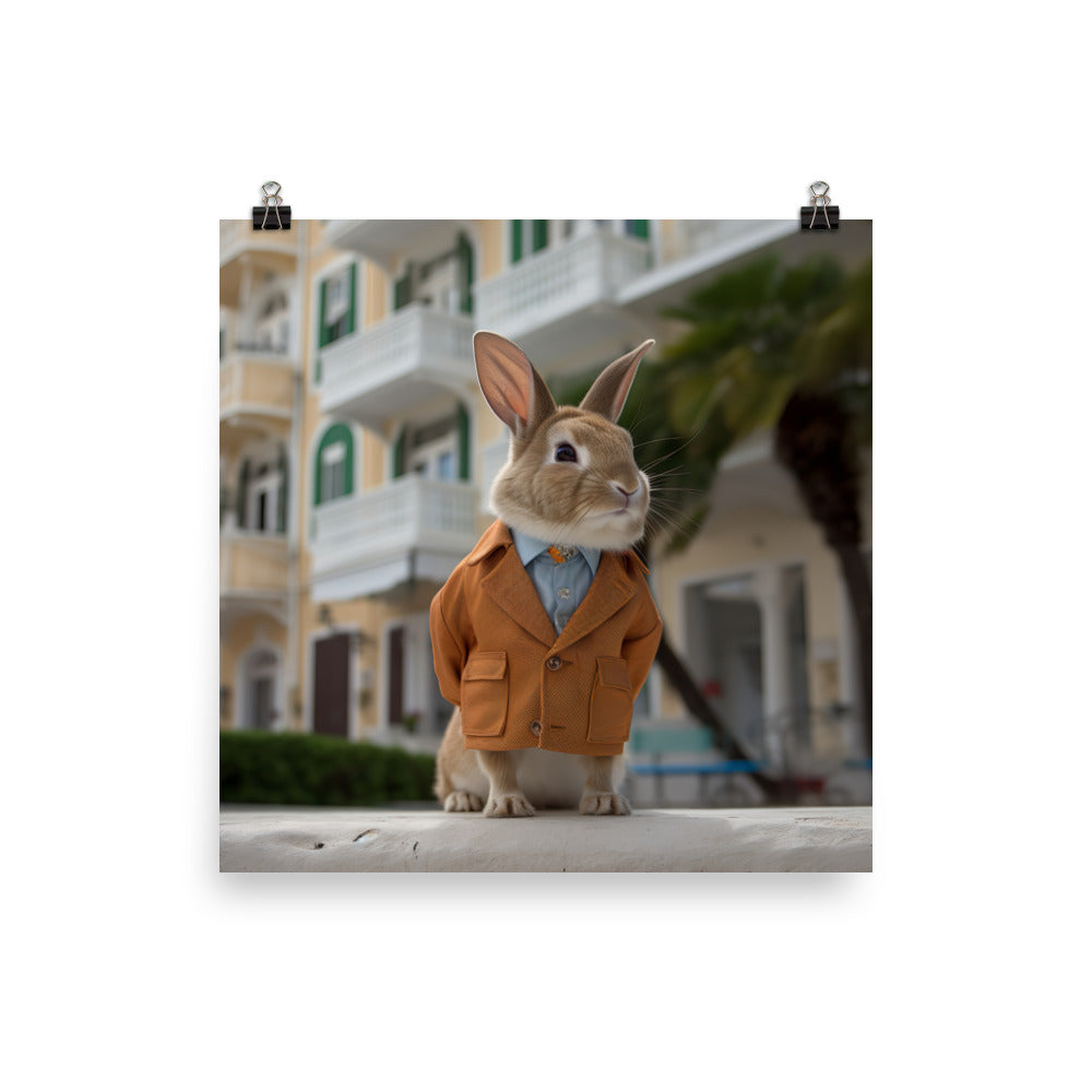 Havana Bunny with a Stylish Pose Photo paper poster - PosterfyAI.com