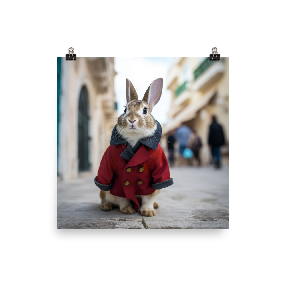 Havana Bunny with a Stylish Pose Photo paper poster - PosterfyAI.com