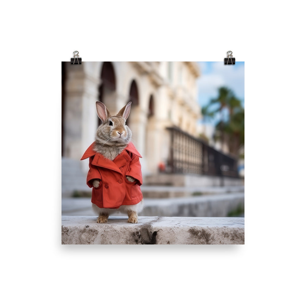 Havana Bunny with a Stylish Pose Photo paper poster - PosterfyAI.com