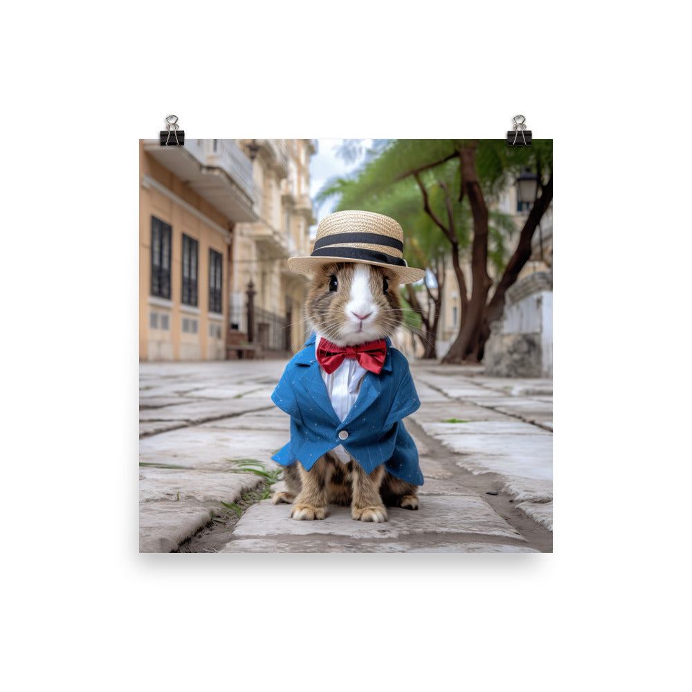 Havana Bunny with a Stylish Pose Photo paper poster - PosterfyAI.com