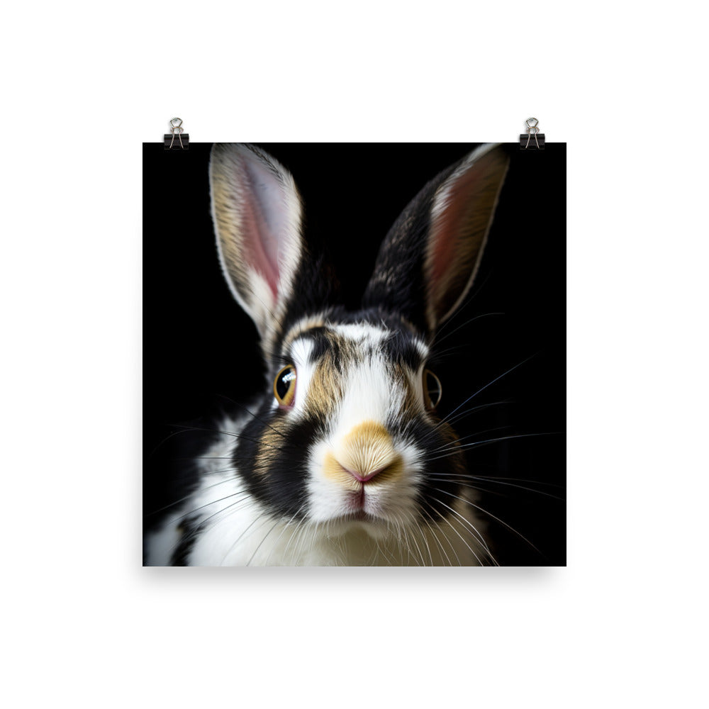 Charming Harlequin Bunny Photo paper poster - PosterfyAI.com