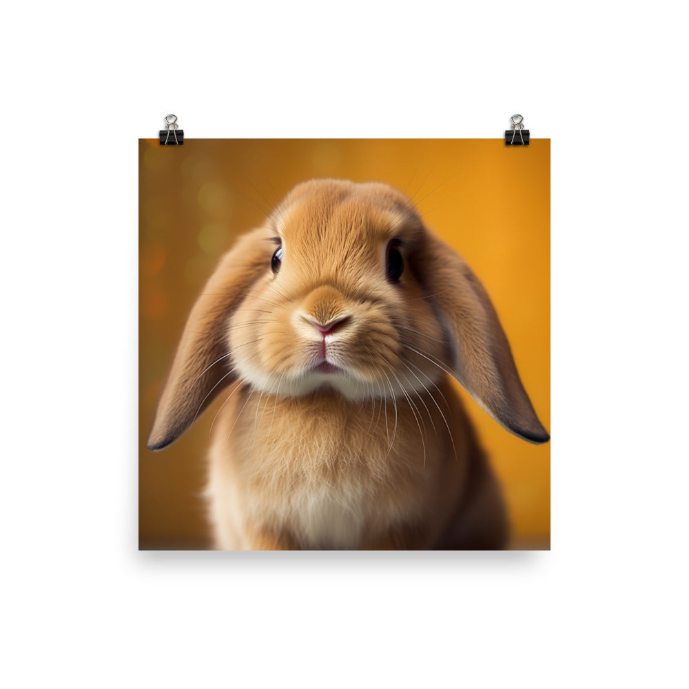 Adorable English Lop Bunny Photo paper poster - PosterfyAI.com