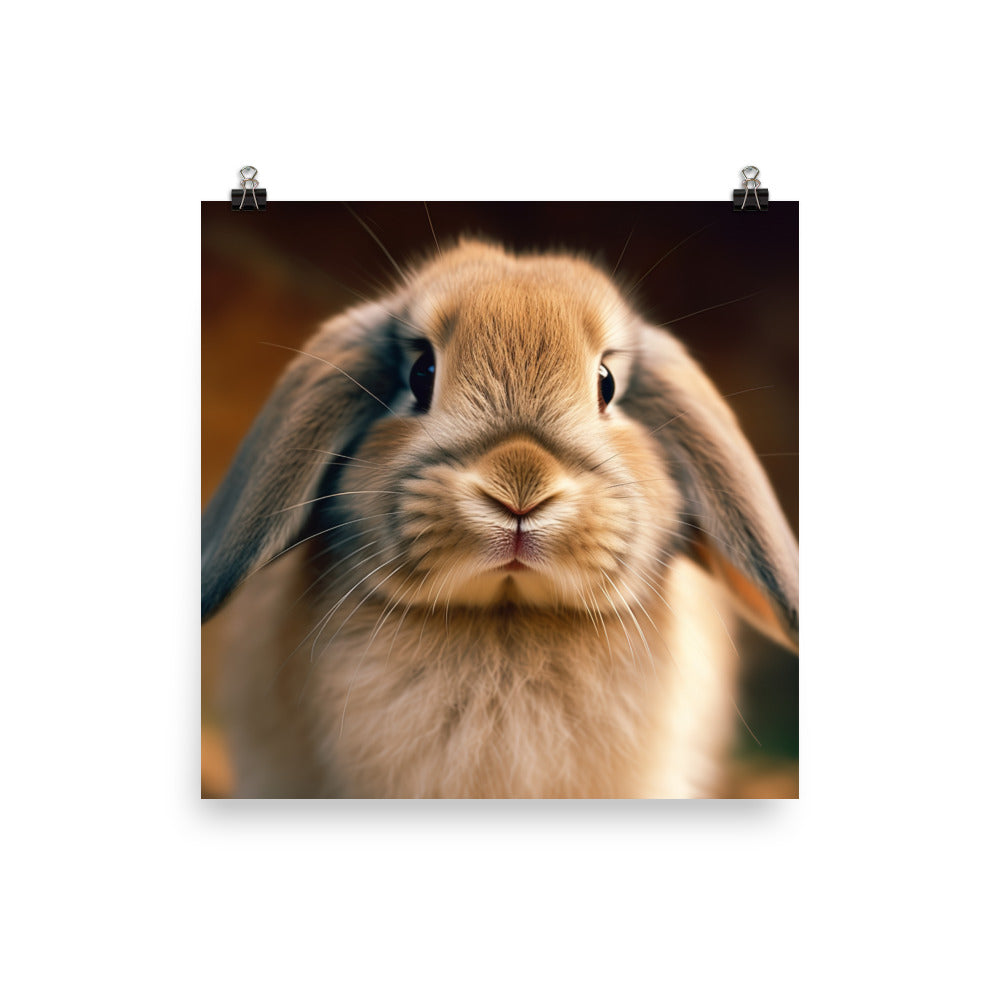 Adorable English Lop Bunny Photo paper poster - PosterfyAI.com