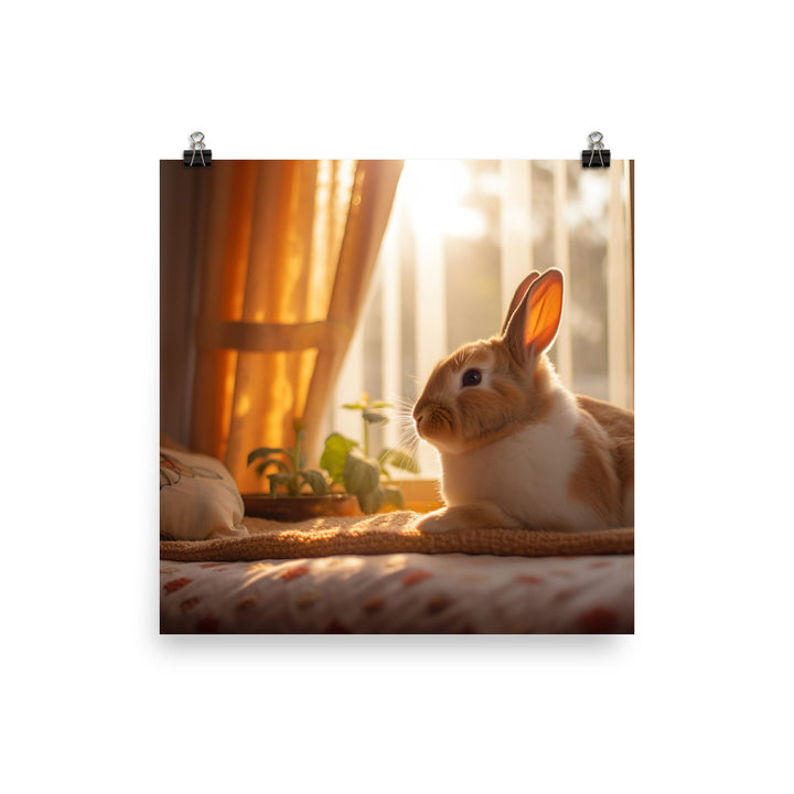 Dutch Bunny in a Cozy Setting Photo paper poster - PosterfyAI.com